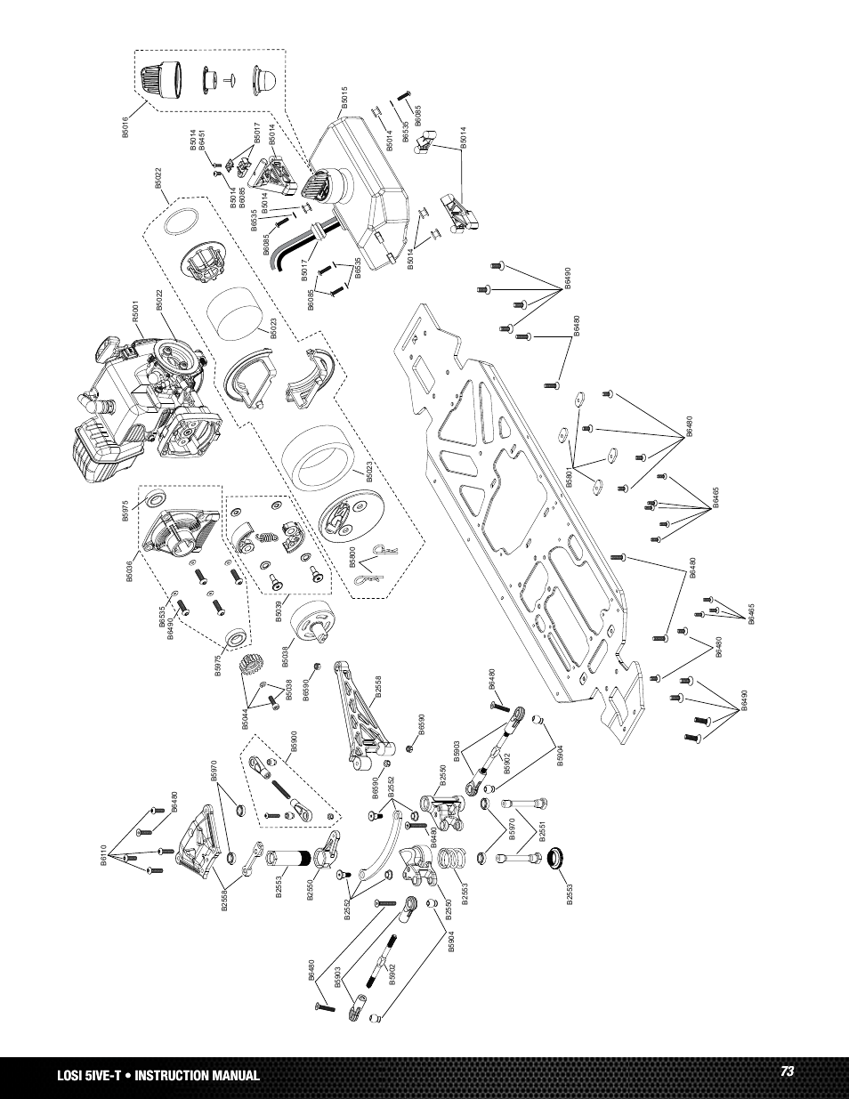 73 losi 5ive-t rtr • instruction manual | Losi LOSB0019WHTBD User Manual | Page 73 / 96