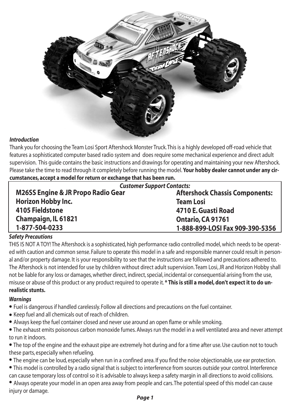 Losi LOSB0012 User Manual User Manual | Page 2 / 24