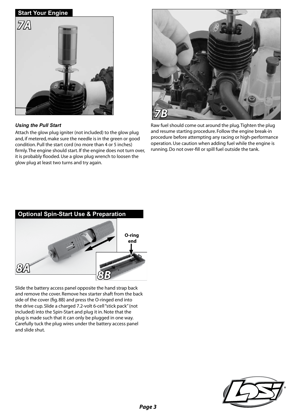 7a 7b 8a 8b | Losi LOSB0012LE Getting Started Guide User Manual | Page 3 / 4