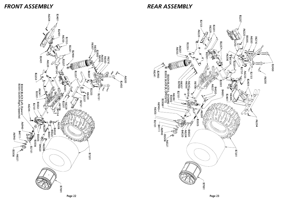 Front assembly rear assembly | Losi LOSB0012LE User Manual User Manual | Page 12 / 15
