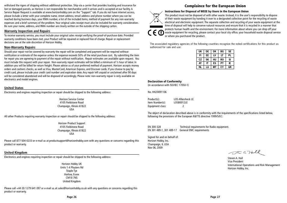 Losi LOSB0012LE User Manual User Manual | Page 14 / 15