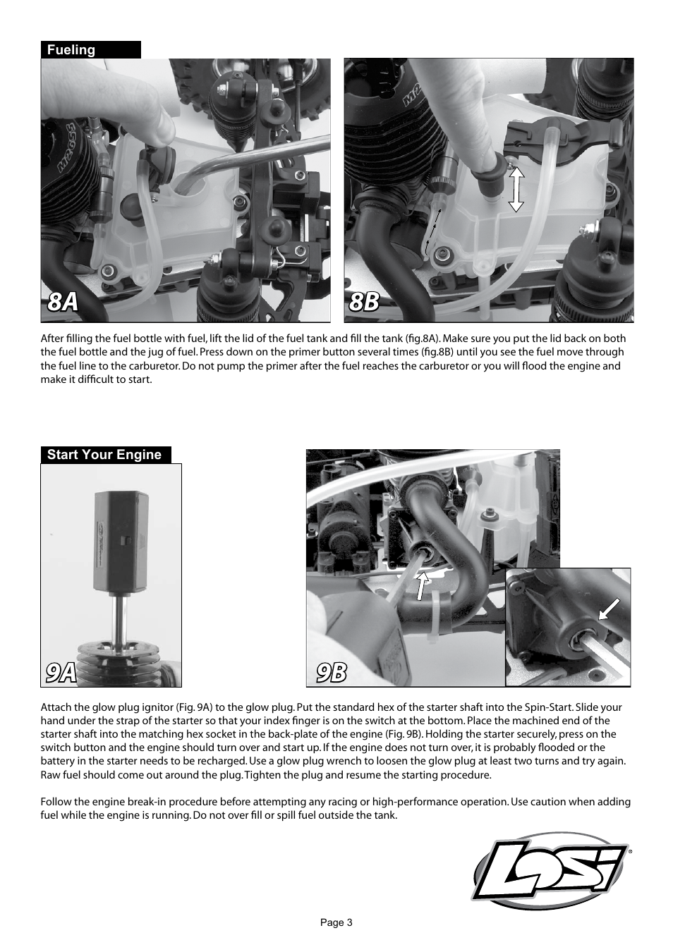 8a 8b, 9a 9b | Losi LOSB0013 Getting Started Guide User Manual | Page 3 / 4
