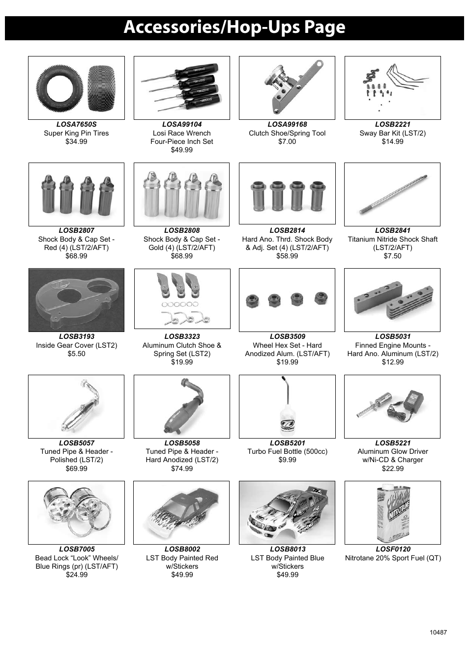 Losb0013_mega-baja-lores_manual 24.pdf, Accessories/hop-ups page | Losi LOSB0013 User Manual User Manual | Page 15 / 15