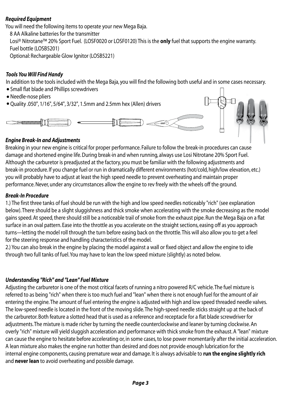 Losb0013_mega-baja-lores_manual 3.pdf | Losi LOSB0013 User Manual User Manual | Page 3 / 15