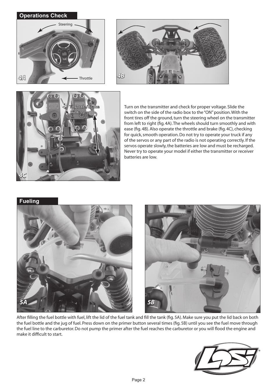 Losi LST XXL Getting Started Guide User Manual | Page 2 / 4