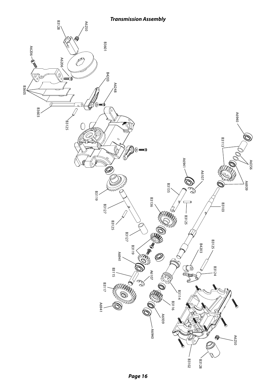 Page 16, Transmission assembly | Losi LST XXL User Manual User Manual | Page 16 / 24