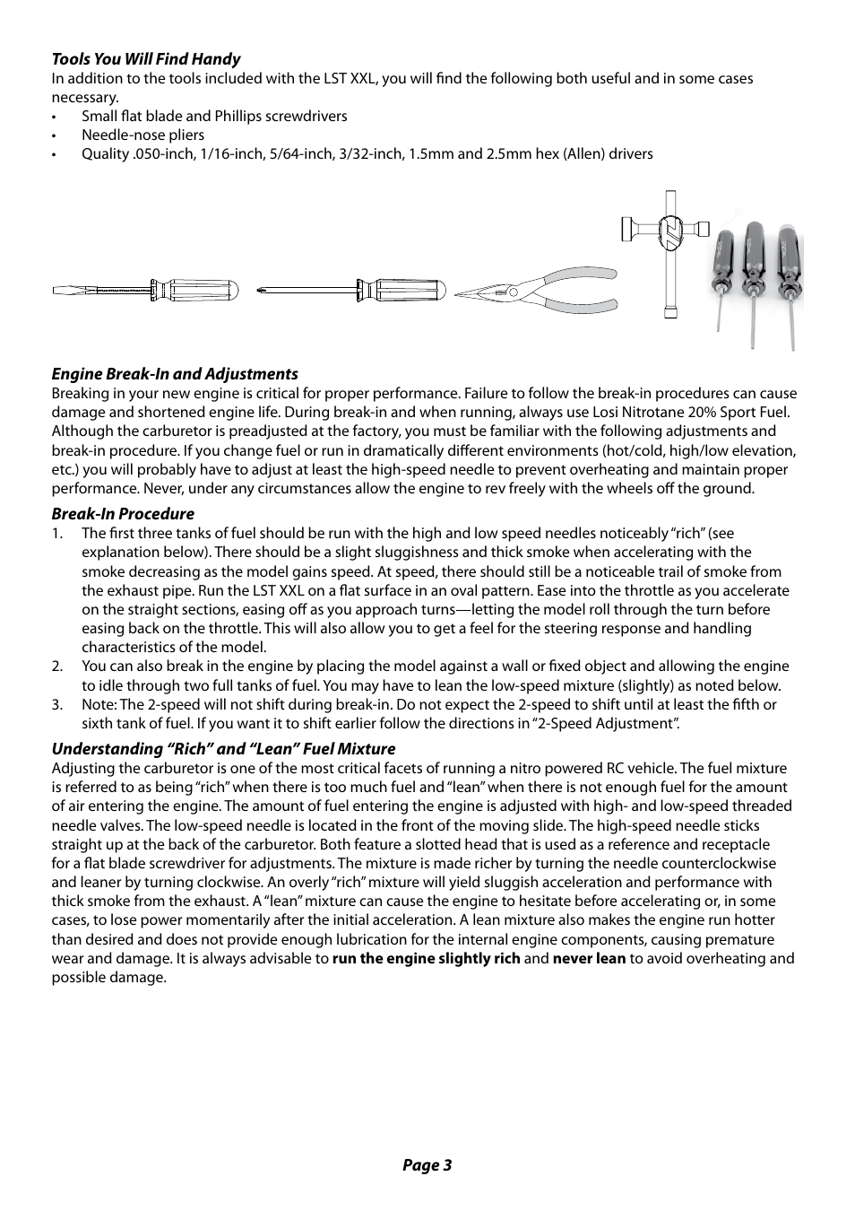 Losi LST XXL User Manual User Manual | Page 3 / 24