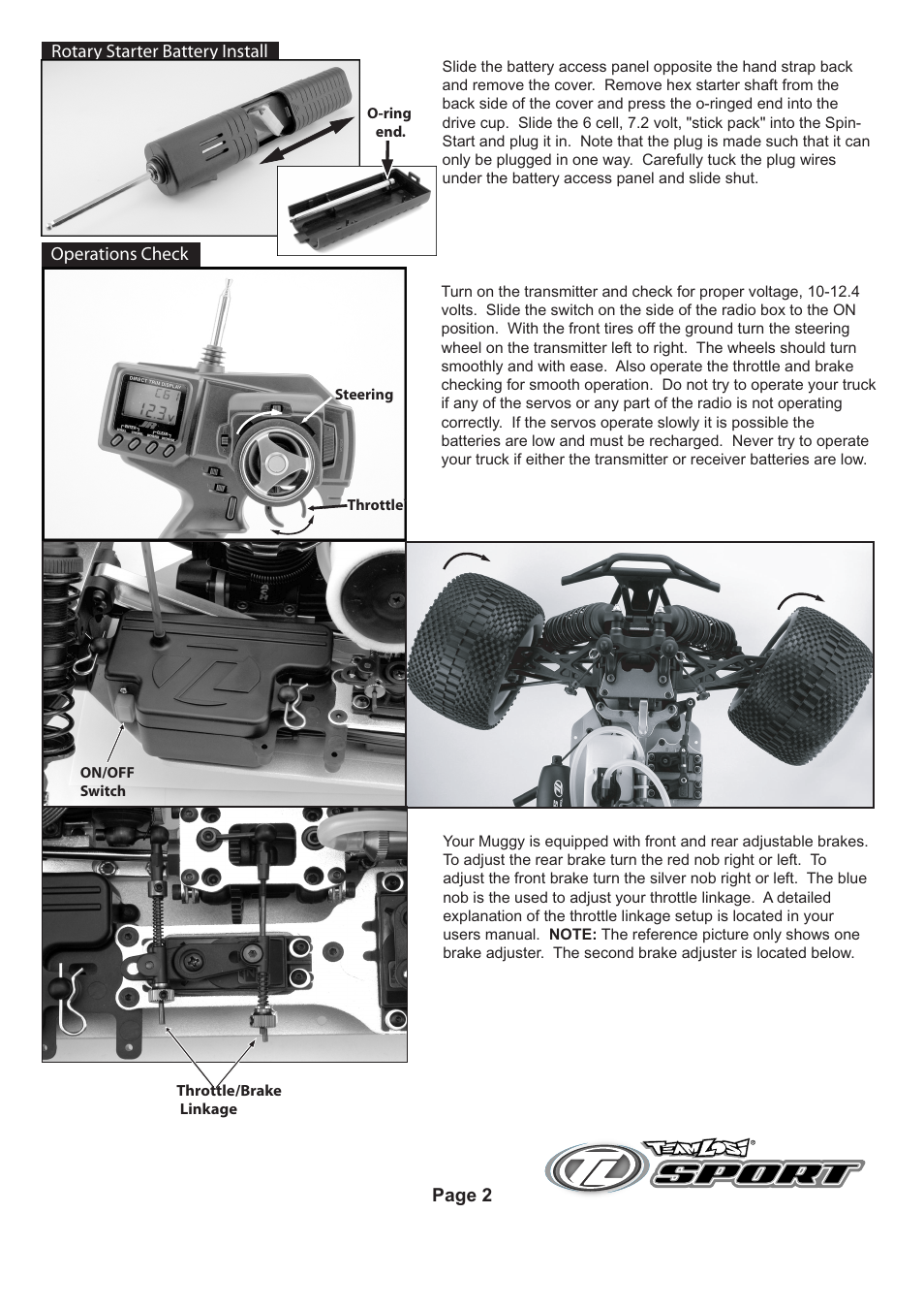 Started pg02, muggy.pdf, 5a 5b 5c | Losi LOSB0018 Getting Started Guide User Manual | Page 2 / 4
