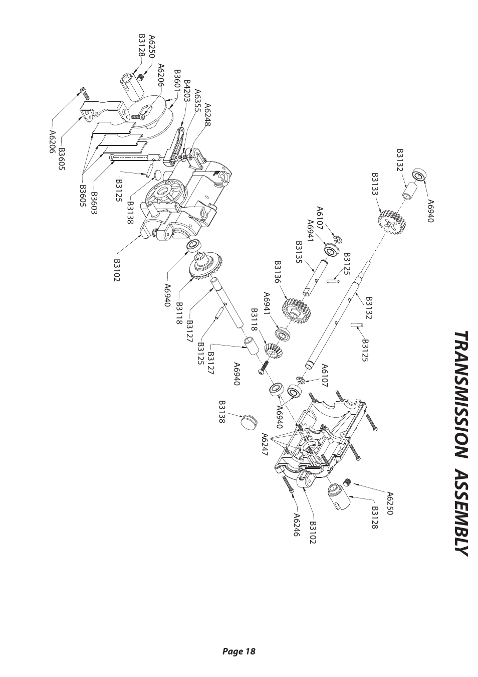 Tr ansmission assembl y | Losi LOSB0020 User Manual | Page 18 / 28