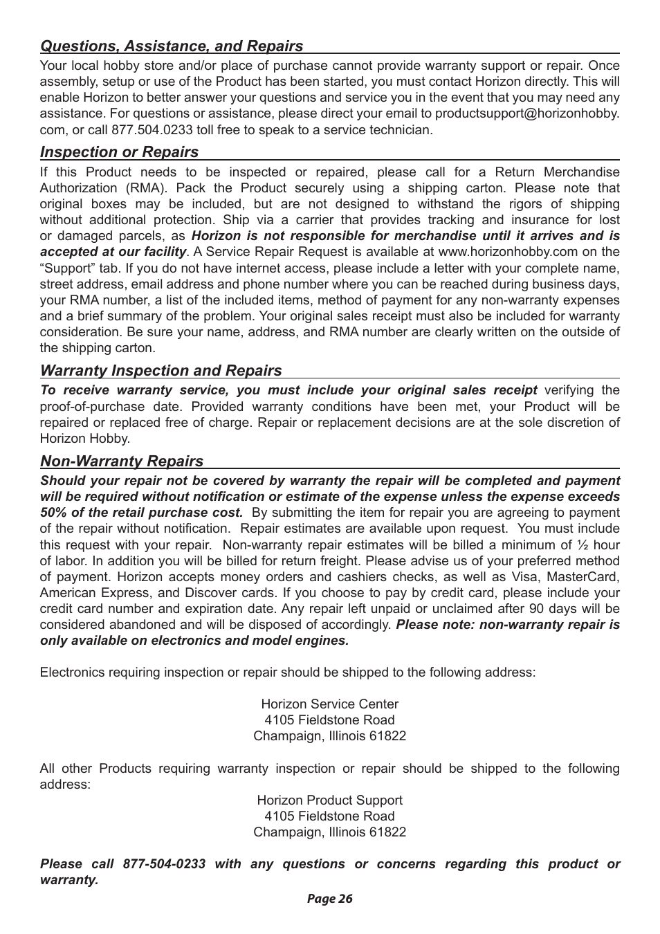 Losi LOSB0020 User Manual | Page 26 / 28