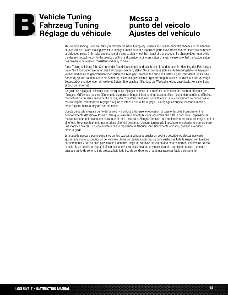Losi LOSB0024 User Manual | Page 19 / 64