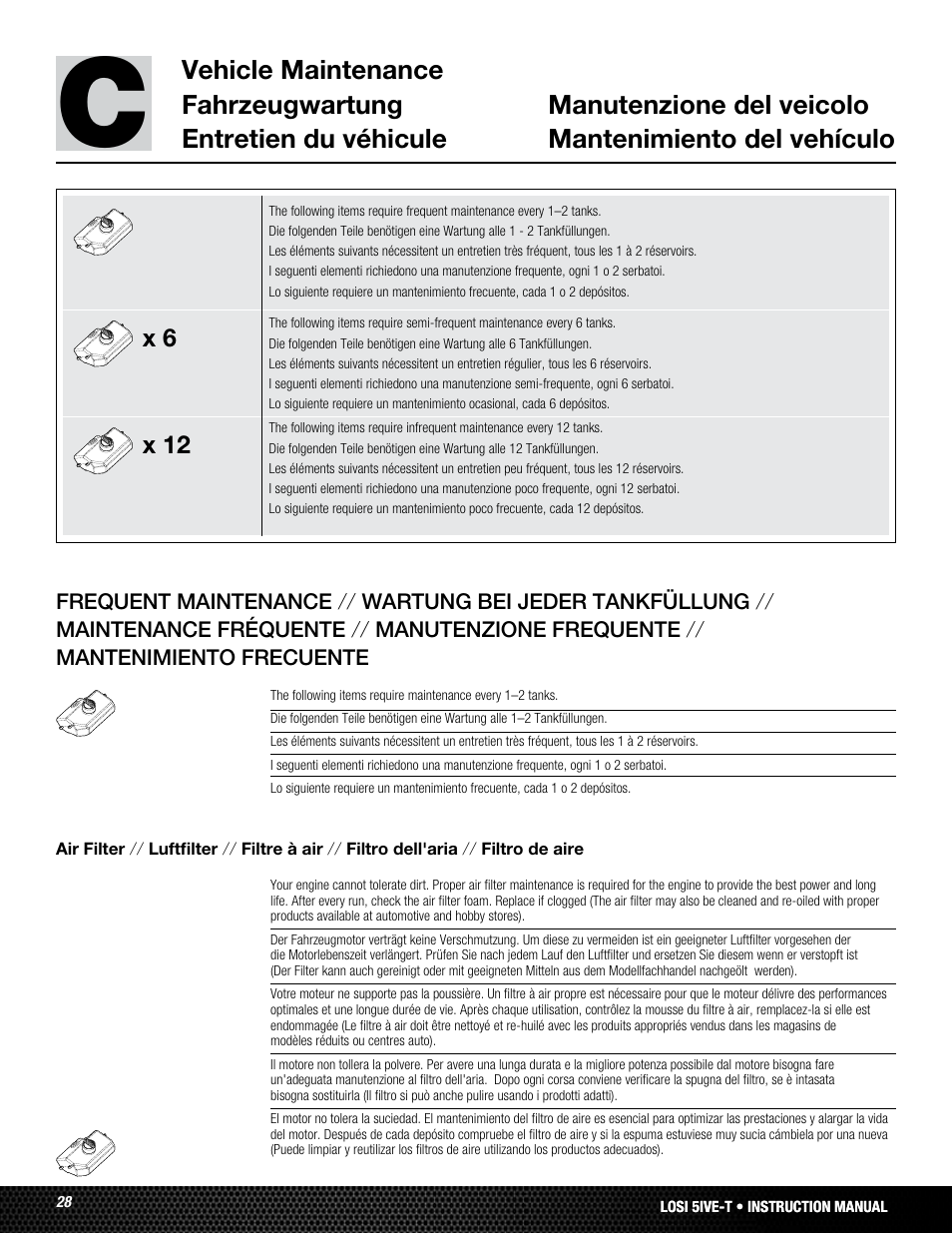 X 12 x 6 | Losi LOSB0024 User Manual | Page 28 / 64