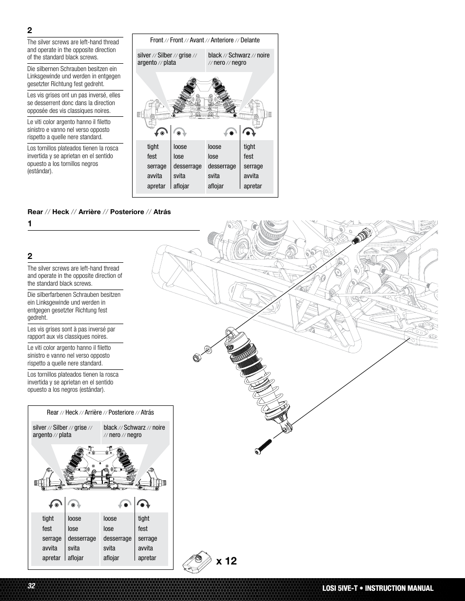 X 12 | Losi LOSB0024 User Manual | Page 32 / 64