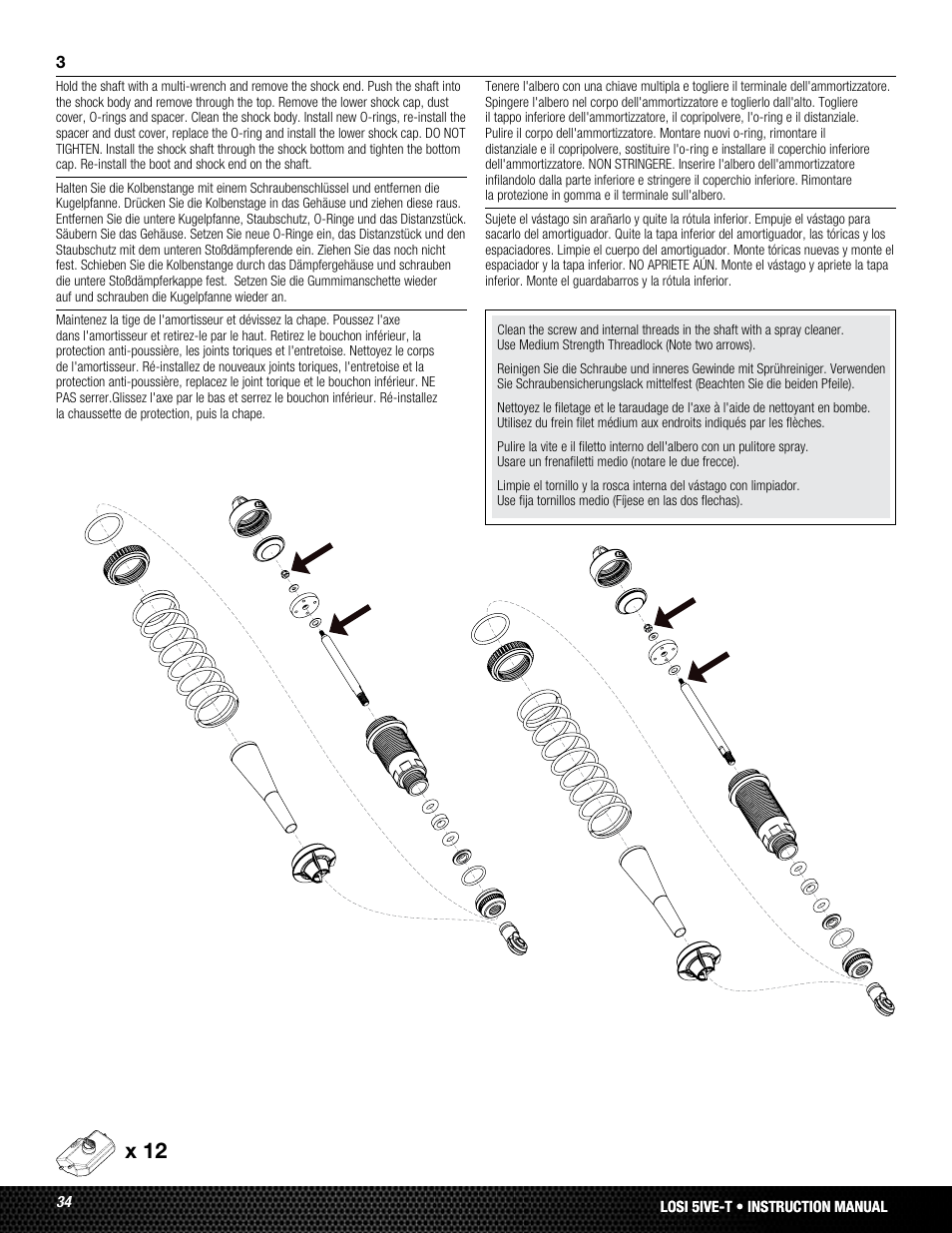 X 12 | Losi LOSB0024 User Manual | Page 34 / 64