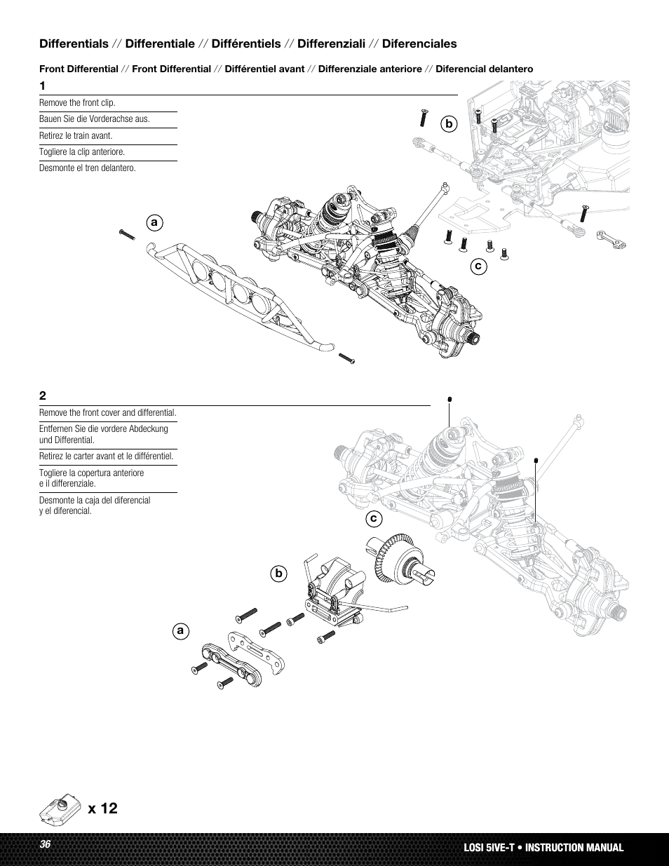 X 12 | Losi LOSB0024 User Manual | Page 36 / 64