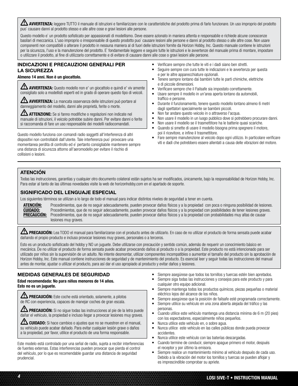 Losi LOSB0024 User Manual | Page 4 / 64