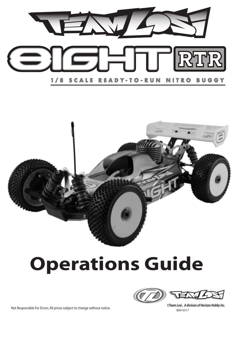 Losi LOSB0081 Operation Guide Part 1 User Manual | 6 pages