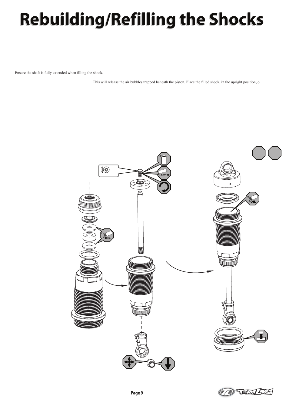 8rtroperations pg09_v3.pdf, Rebuilding/refilling the shocks, X2 x2 | Losi LOSB0081 Operation Guide Part 2 User Manual | Page 4 / 6