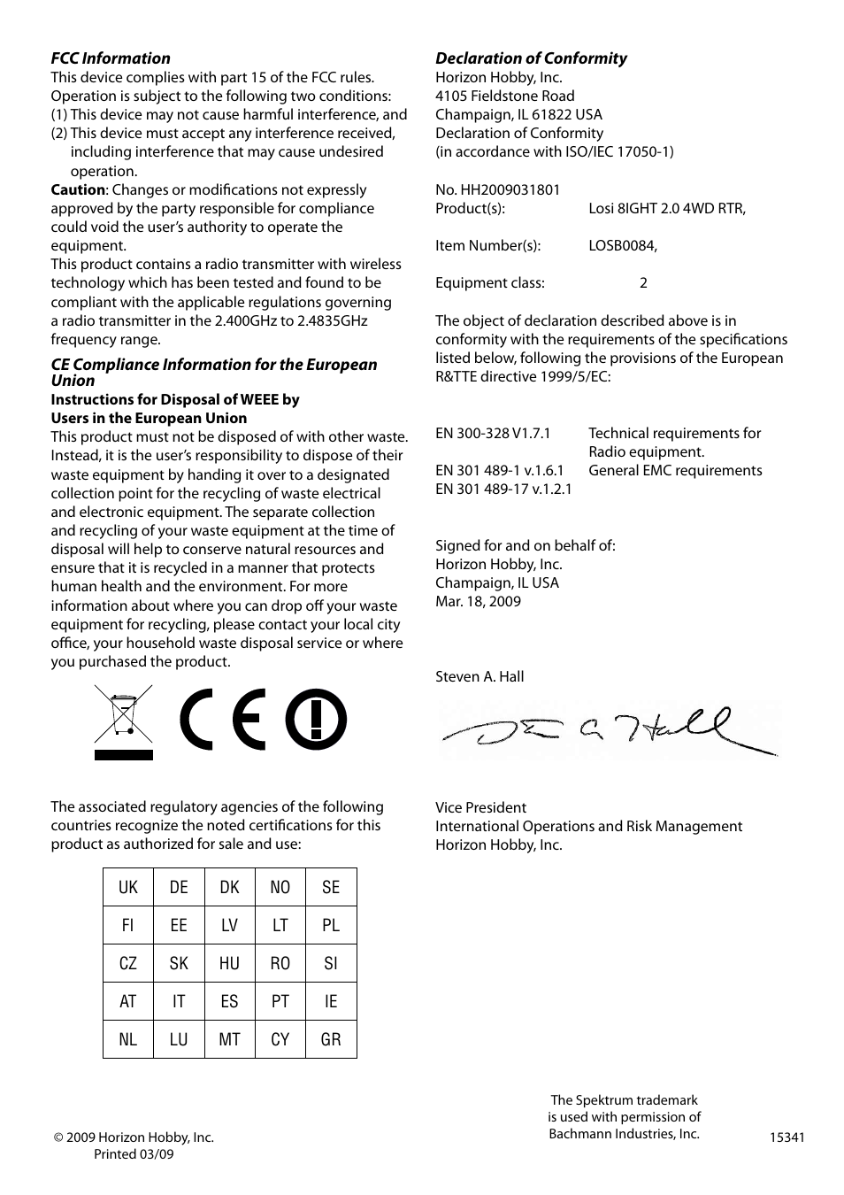 Losi LOSB0084 Manual User Manual | Page 12 / 12