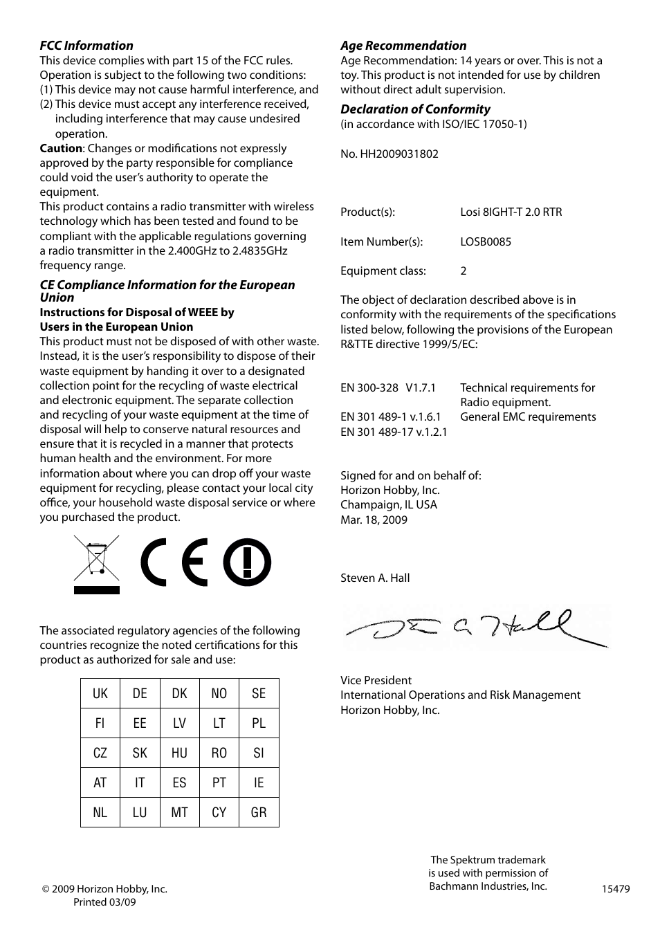 Losi LOSB0085 Manual User Manual | Page 12 / 12