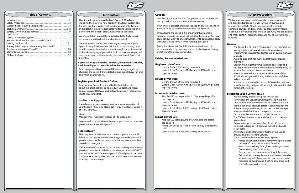 Losi LOSB0101 User Manual | Page 2 / 21
