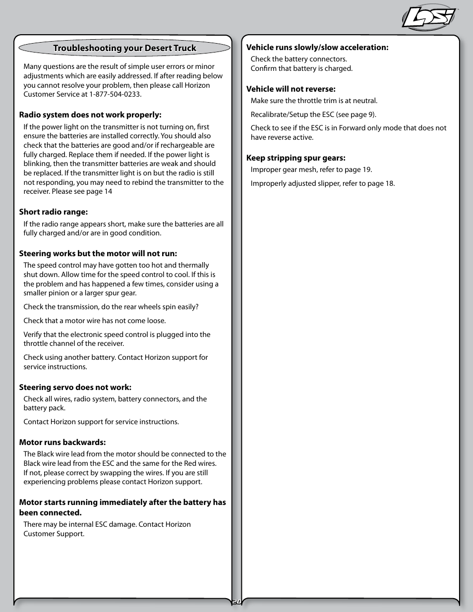 Losi LOSB0102 User Manual | Page 20 / 32