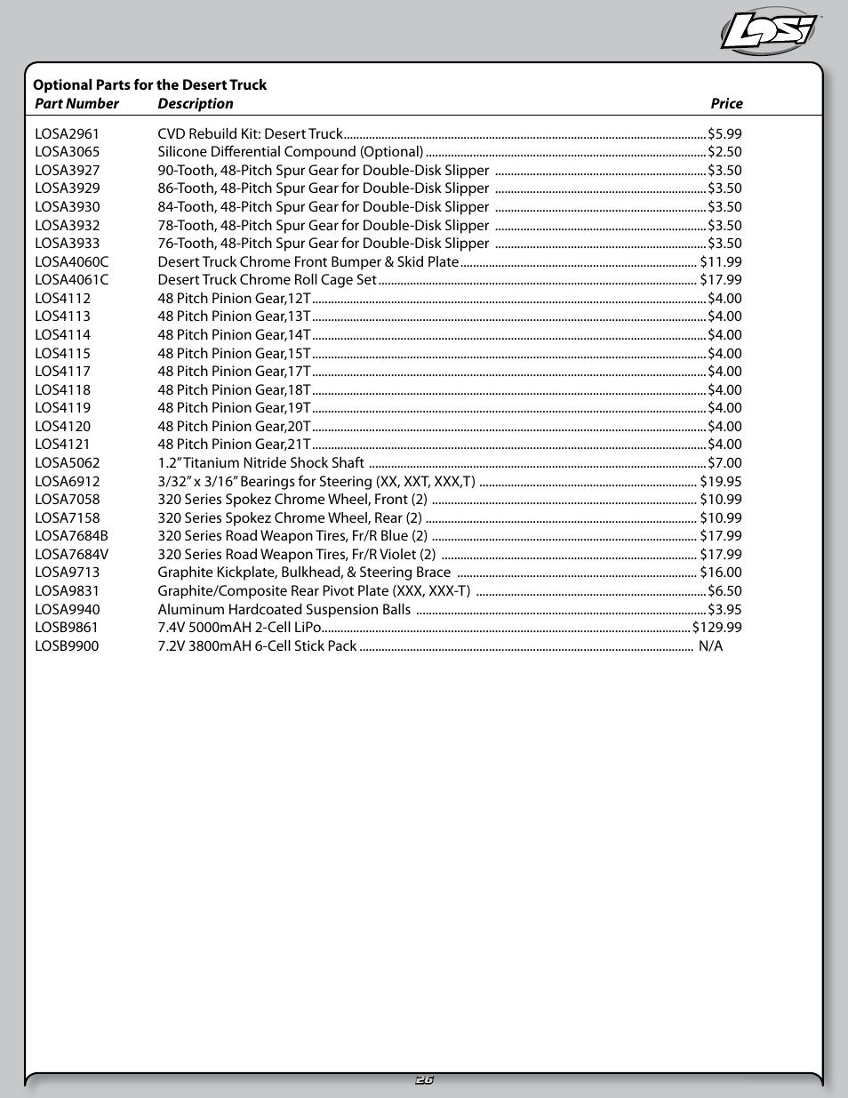 Losi LOSB0102 User Manual | Page 26 / 32