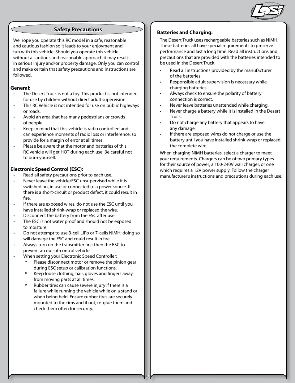 Losi LOSB0102 User Manual | Page 3 / 32
