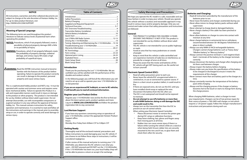 Losi LOSB0103 User Manual | Page 2 / 11