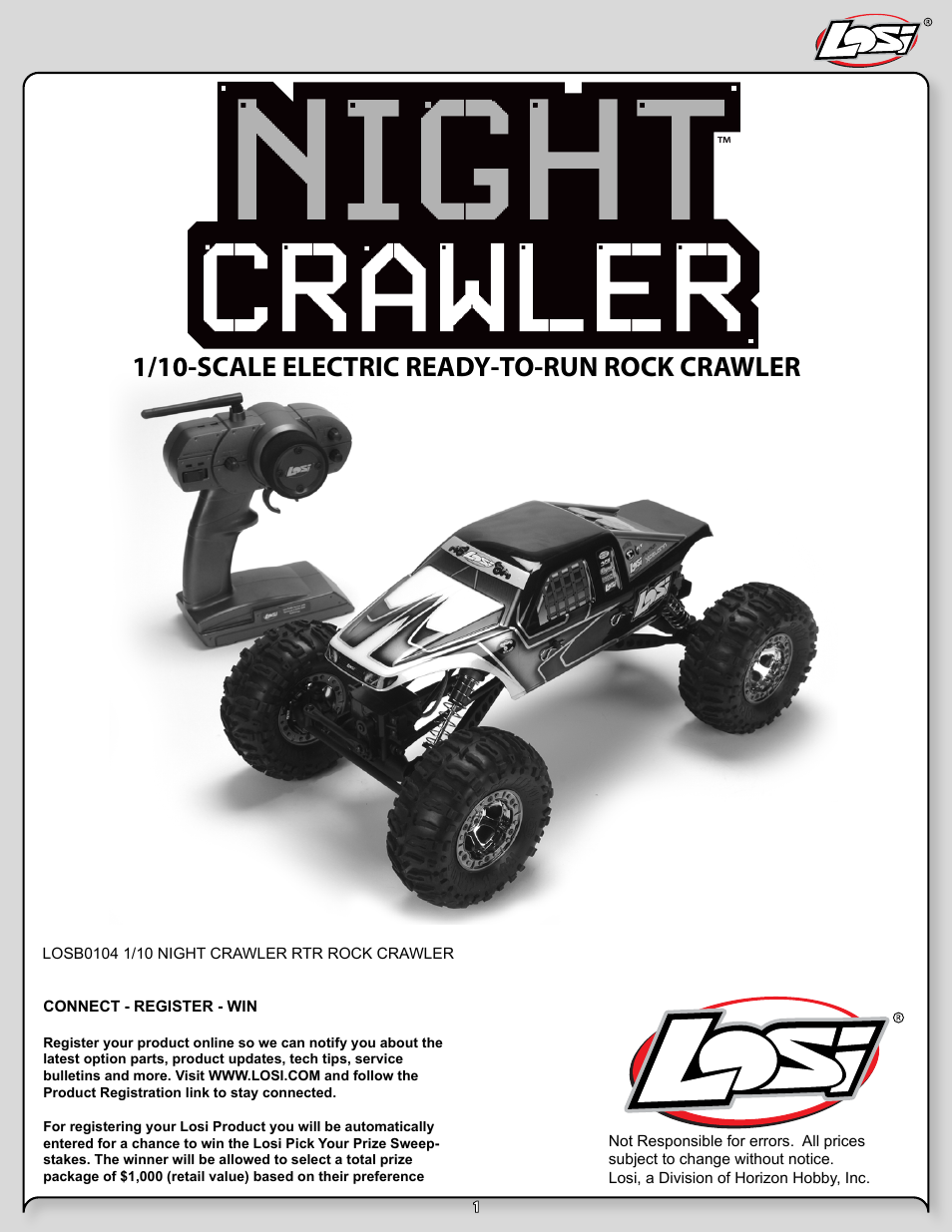 Losi LOSB0104T2 User Manual | 24 pages