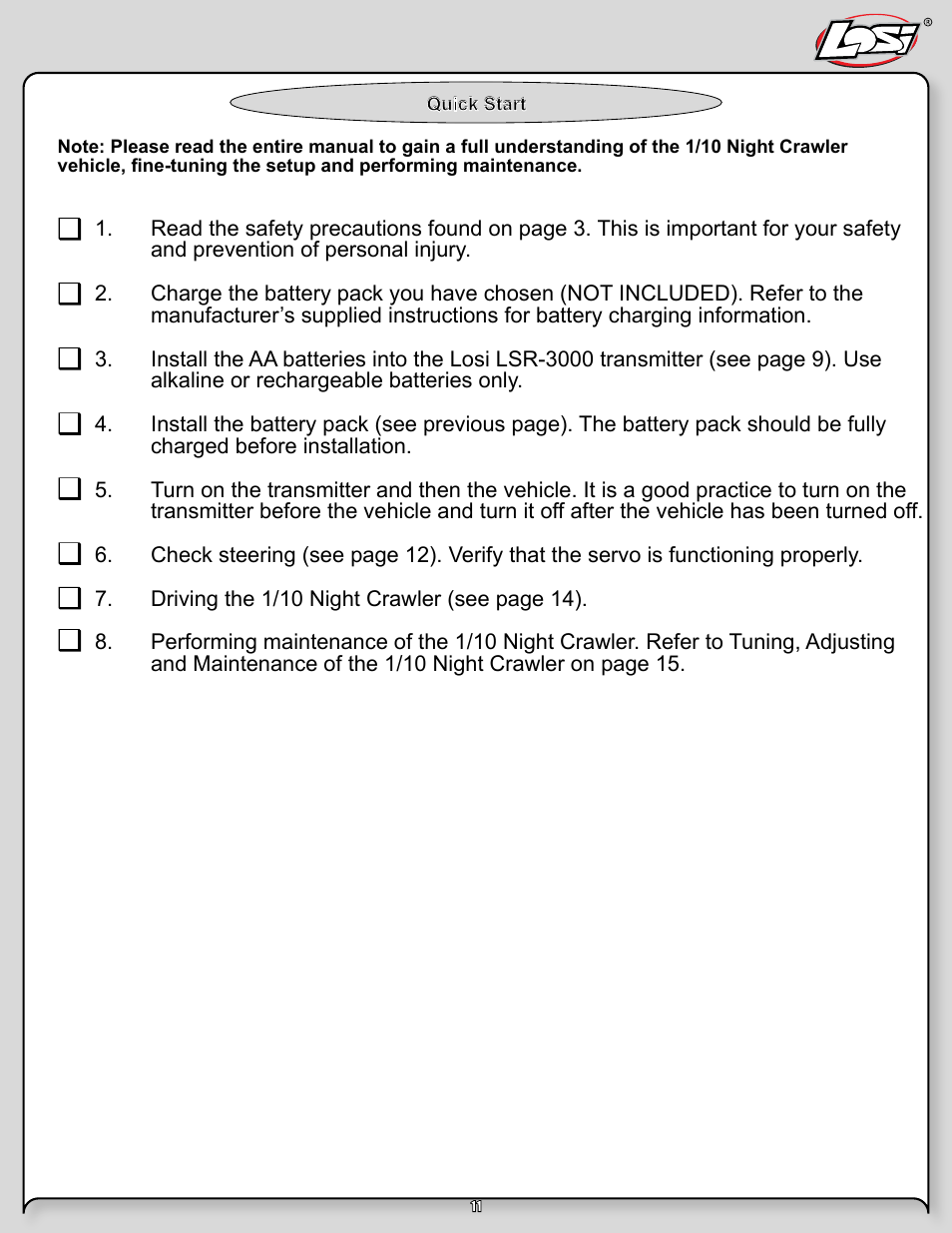 Night crawler manual pg 11.pdf | Losi LOSB0104T2 User Manual | Page 11 / 24