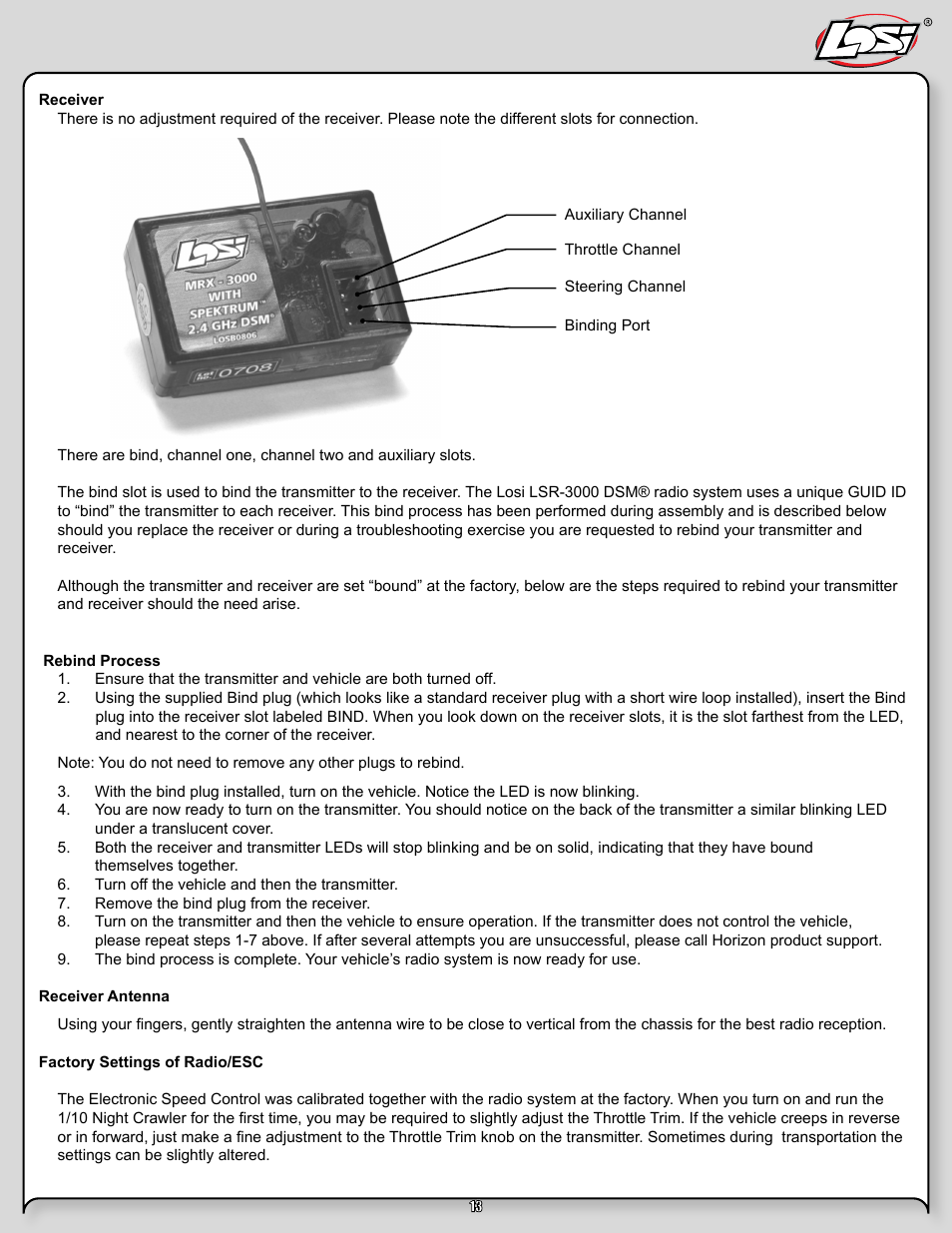Night crawler manual pg 13.pdf | Losi LOSB0104T2 User Manual | Page 13 / 24