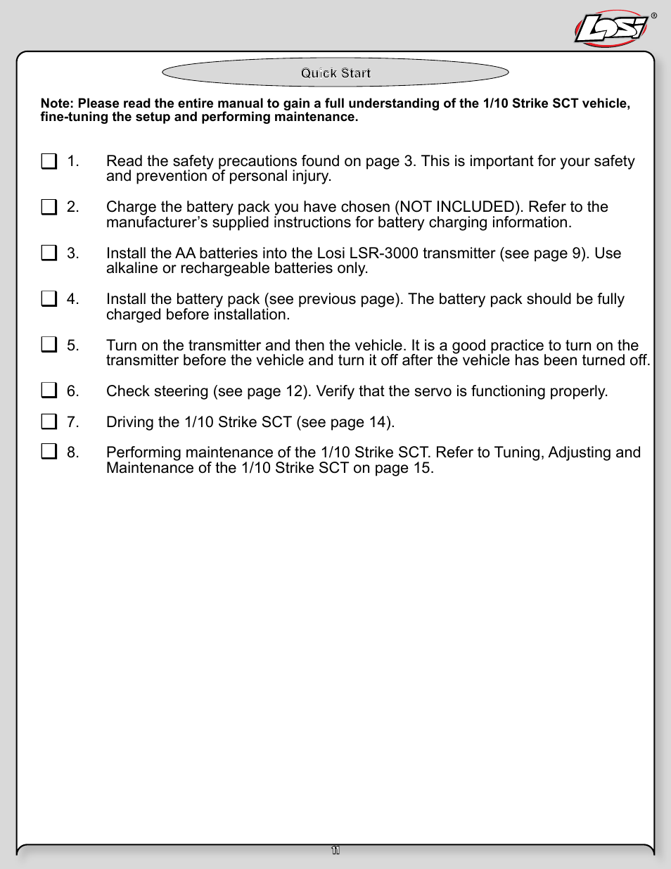Losi LOSB0105BD User Manual | Page 11 / 36