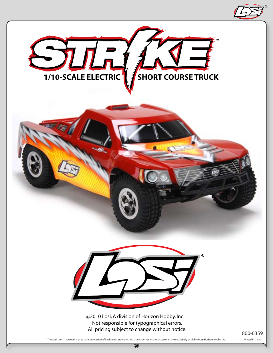 1/10-scale electric short course truck | Losi LOSB0105BD User Manual | Page 36 / 36