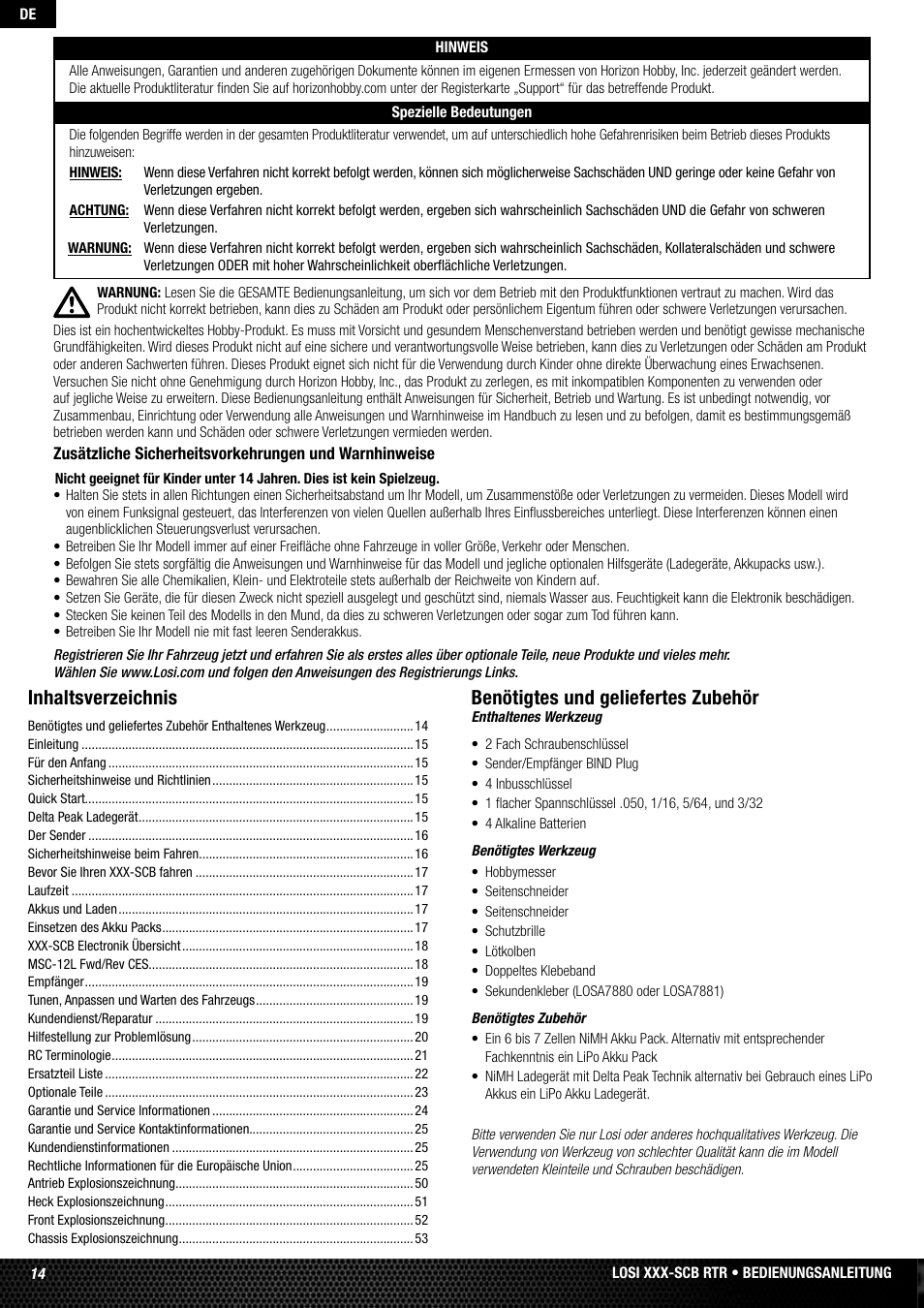 Losi LOSB0112 User Manual | Page 14 / 56