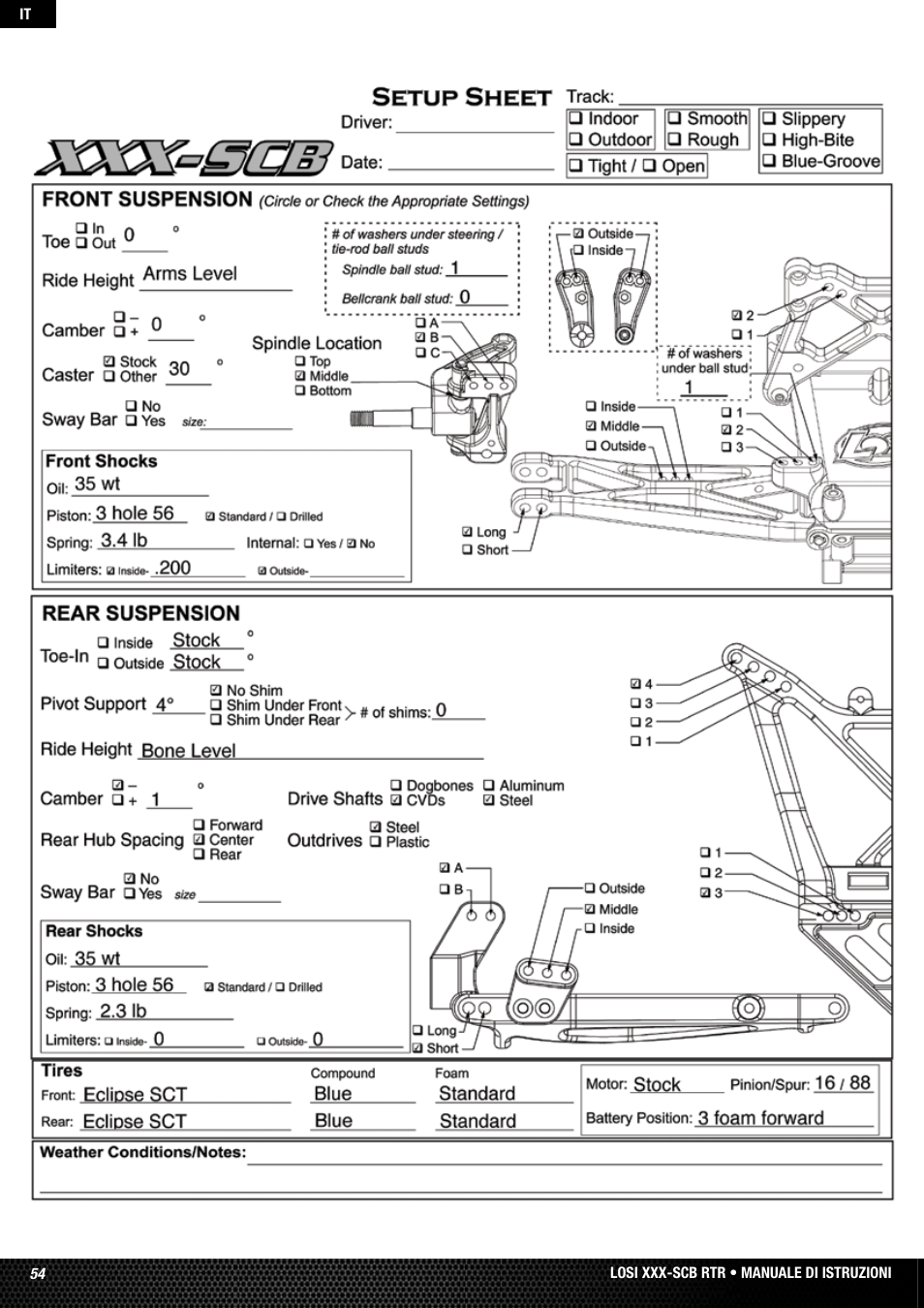 Losi LOSB0112 User Manual | Page 54 / 56