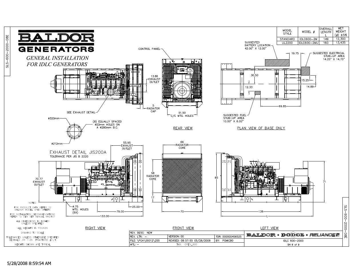 Baldor IDLC Generator User Manual | 1 page
