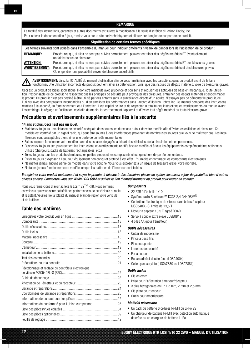Losi LOSB0122 User Manual | Page 18 / 44