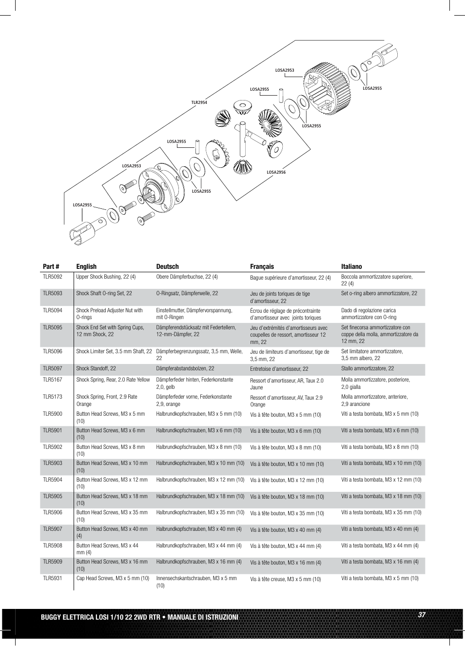 Losi LOSB0122 User Manual | Page 37 / 44