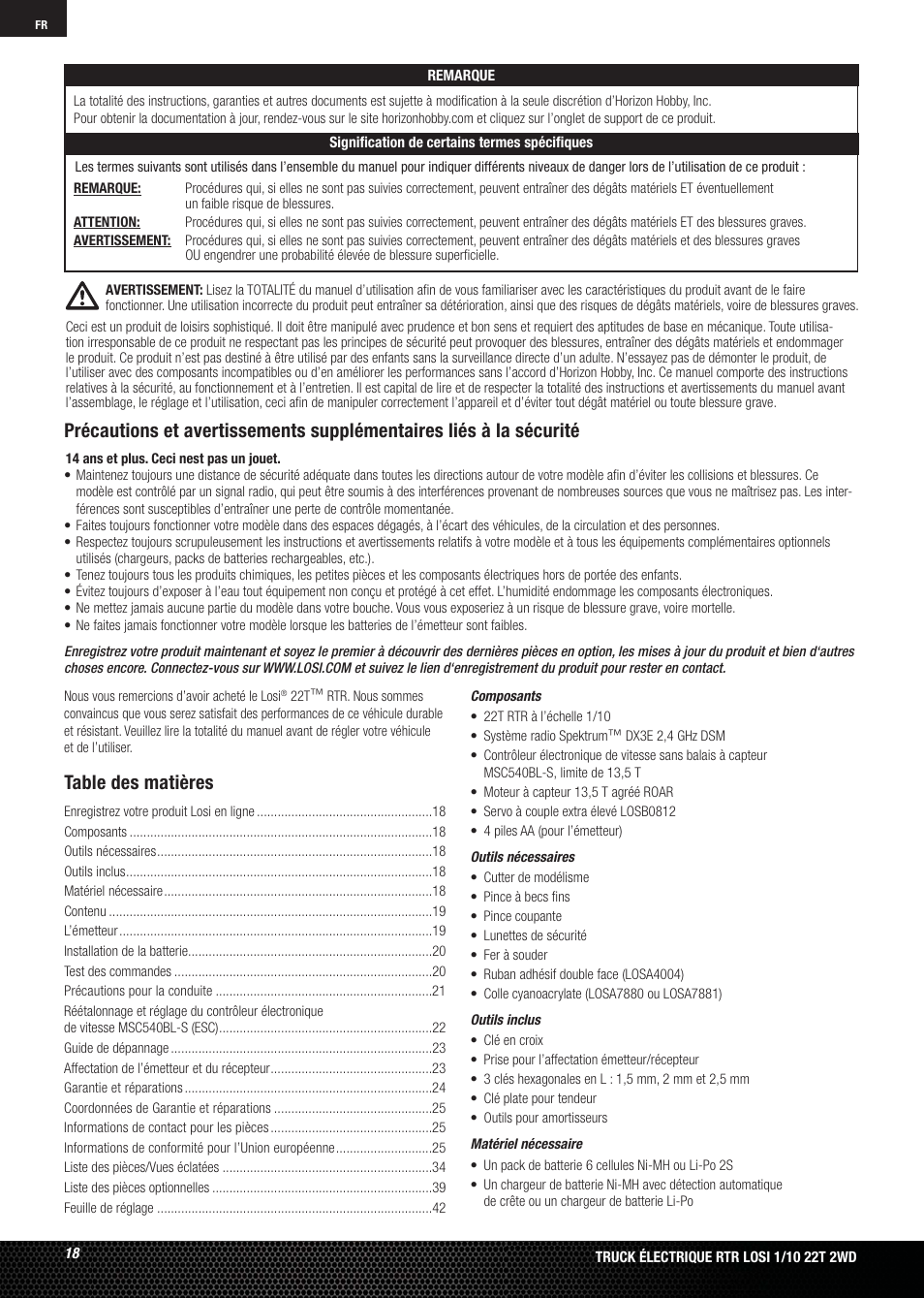 Losi LOSB0123 User Manual | Page 18 / 44