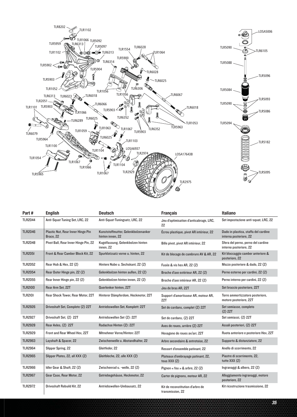 Losi LOSB0123 User Manual | Page 35 / 44