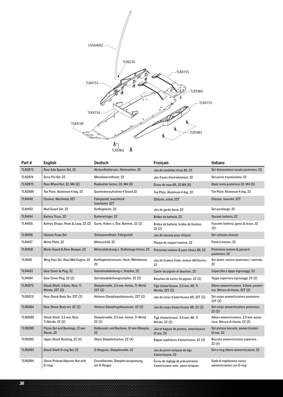 Losi LOSB0123 User Manual | Page 36 / 44