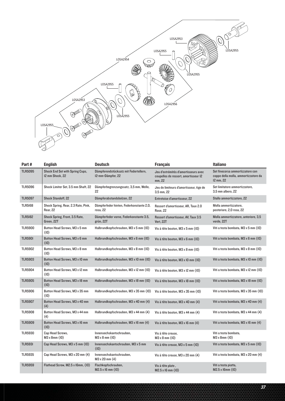 Losi LOSB0123 User Manual | Page 37 / 44