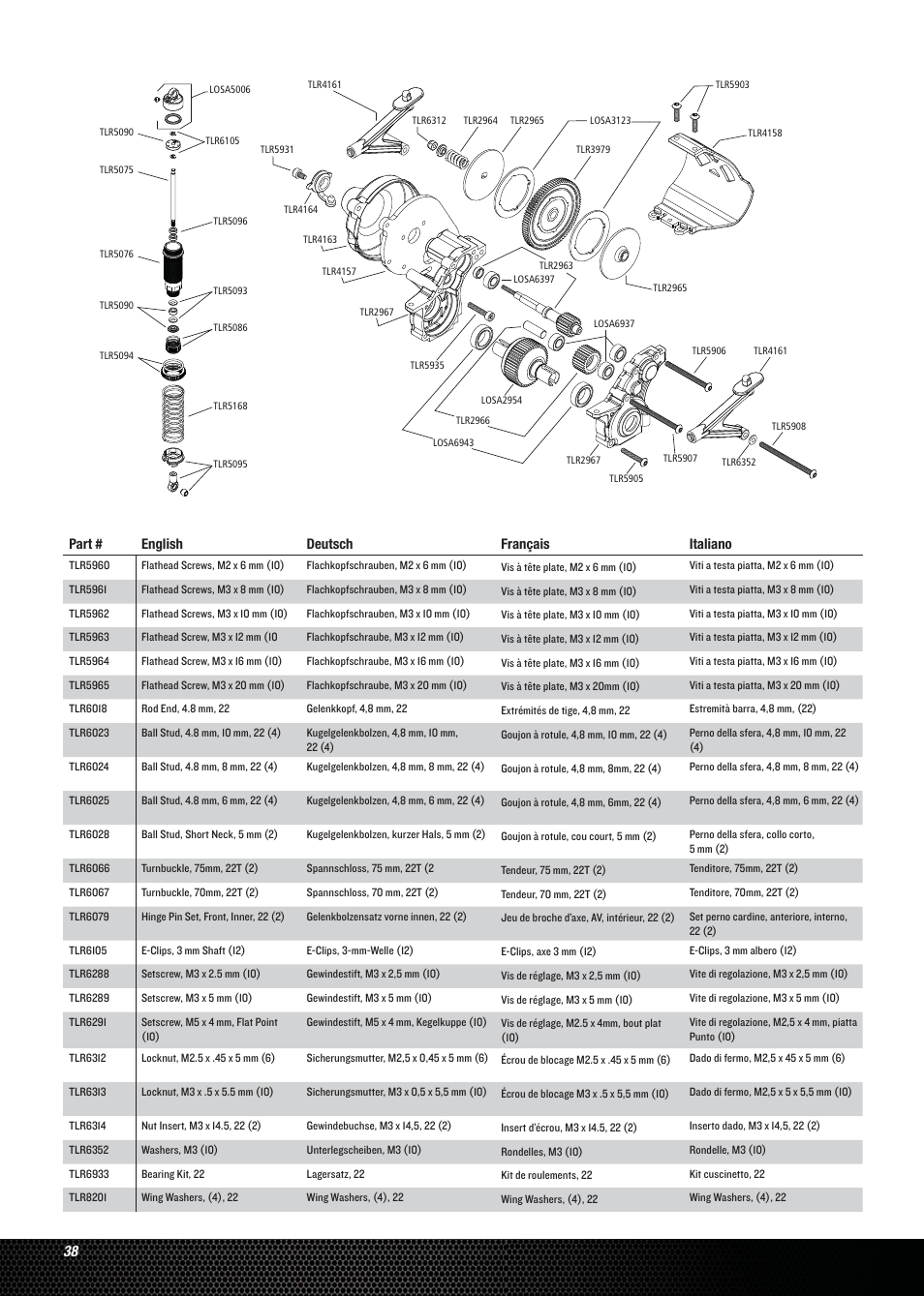 Losi LOSB0123 User Manual | Page 38 / 44