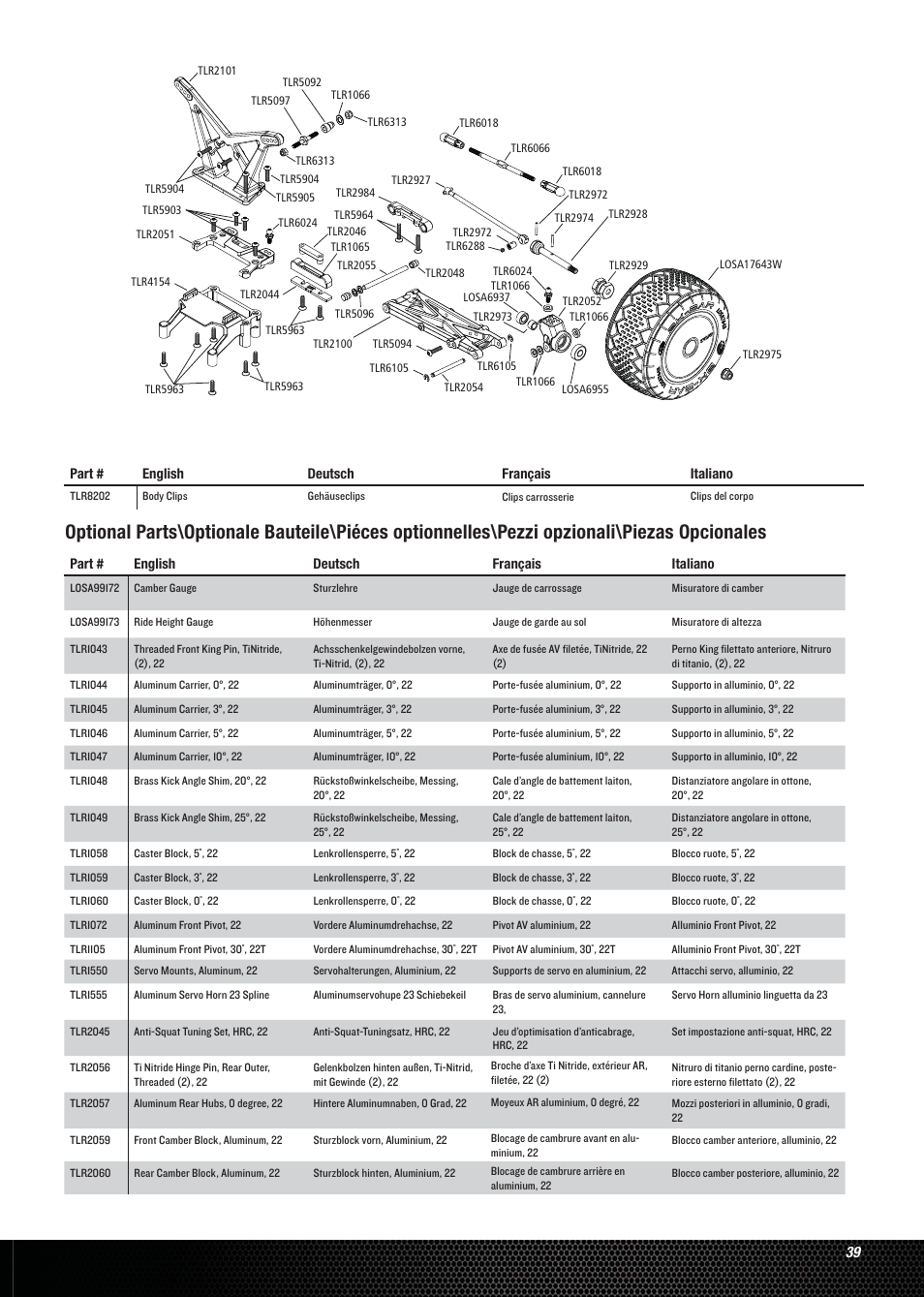 Losi LOSB0123 User Manual | Page 39 / 44