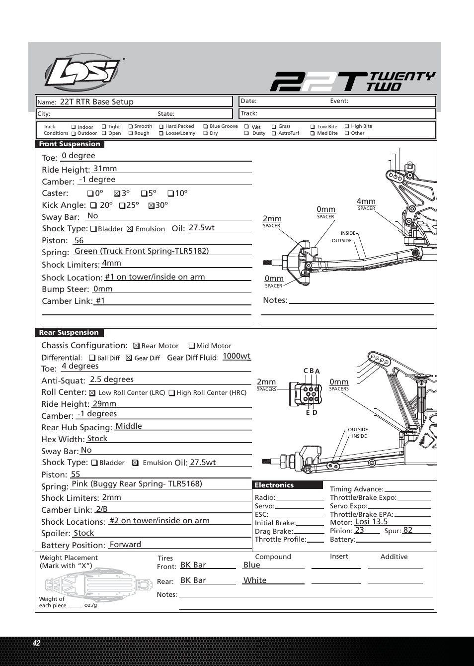 Losi LOSB0123 User Manual | Page 42 / 44