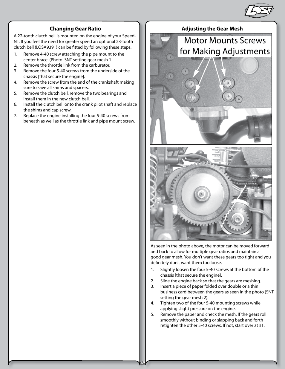 Losi LOSB0125 User Manual | Page 12 / 24