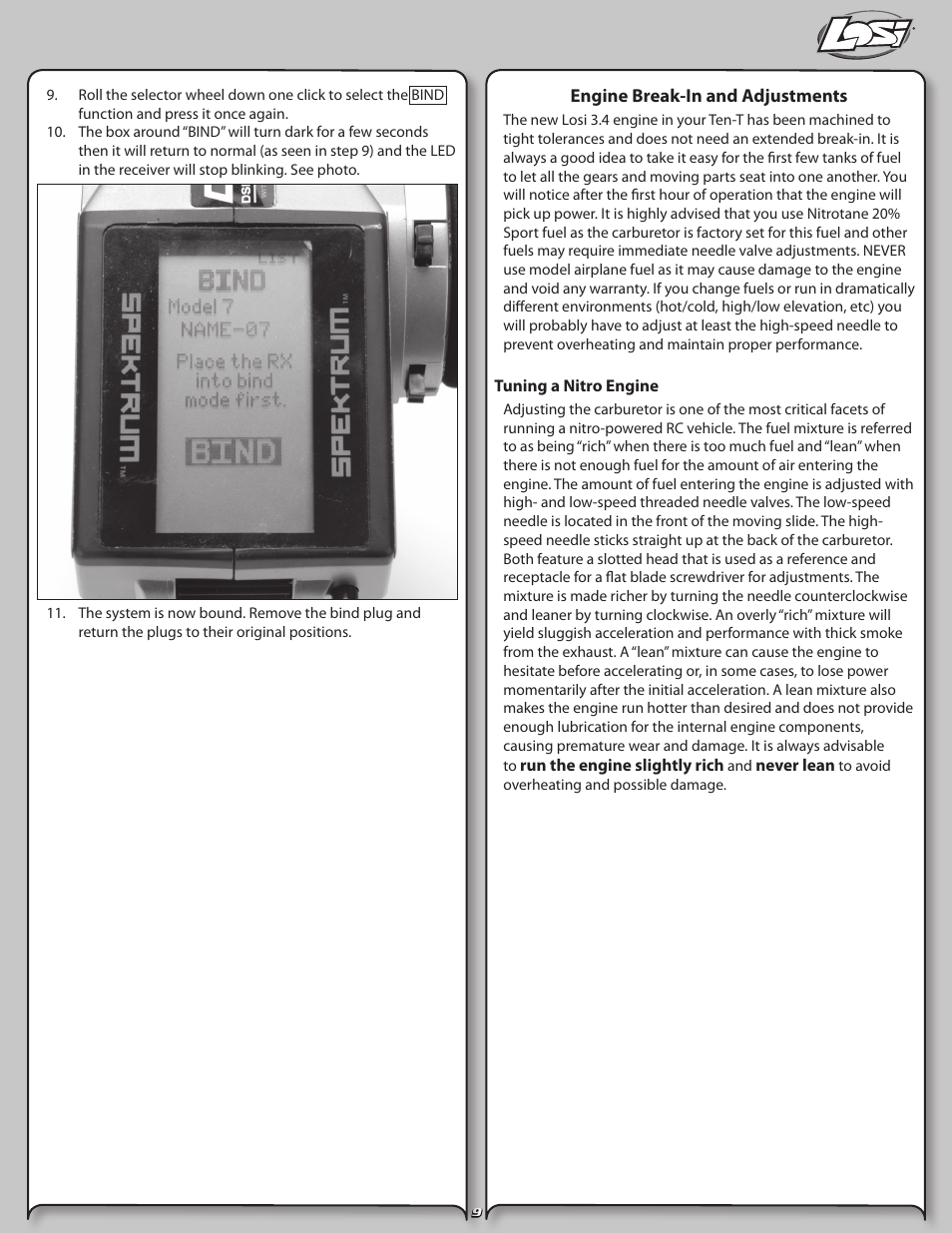 Losi LOSB0126 User Manual | Page 9 / 24