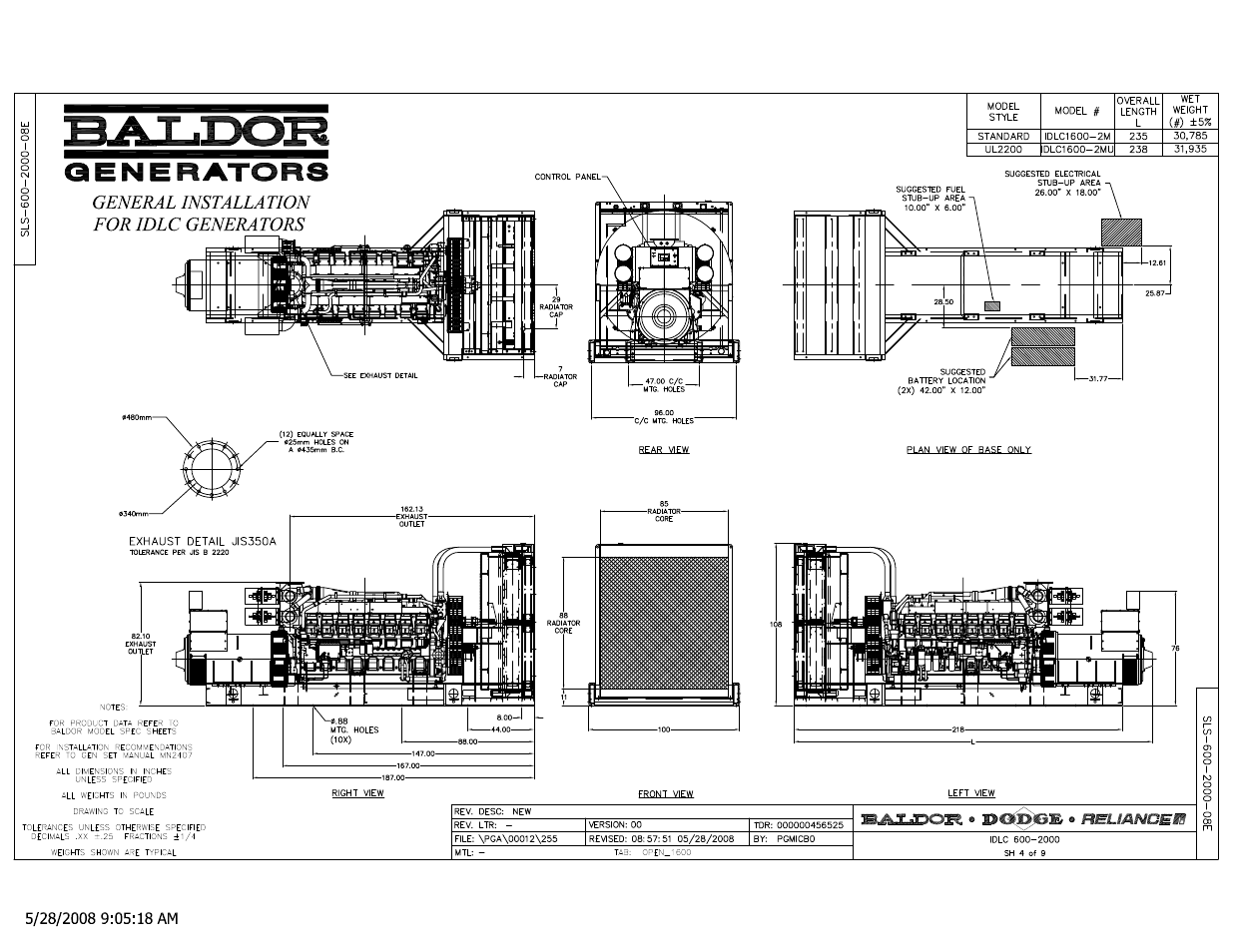 Baldor IDLC1600-2M User Manual | 1 page