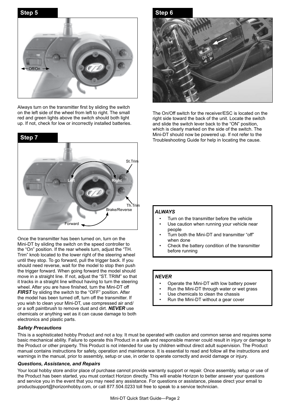 Step 5 step 6 step 7 | Losi LOSB0202T3 Quick Start User Manual | Page 2 / 4